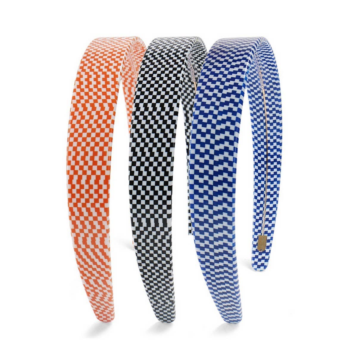 CHECKERBOARD HAIRPIN HEADBAND WIDE BRIM HEADBAND_CWAHA4380