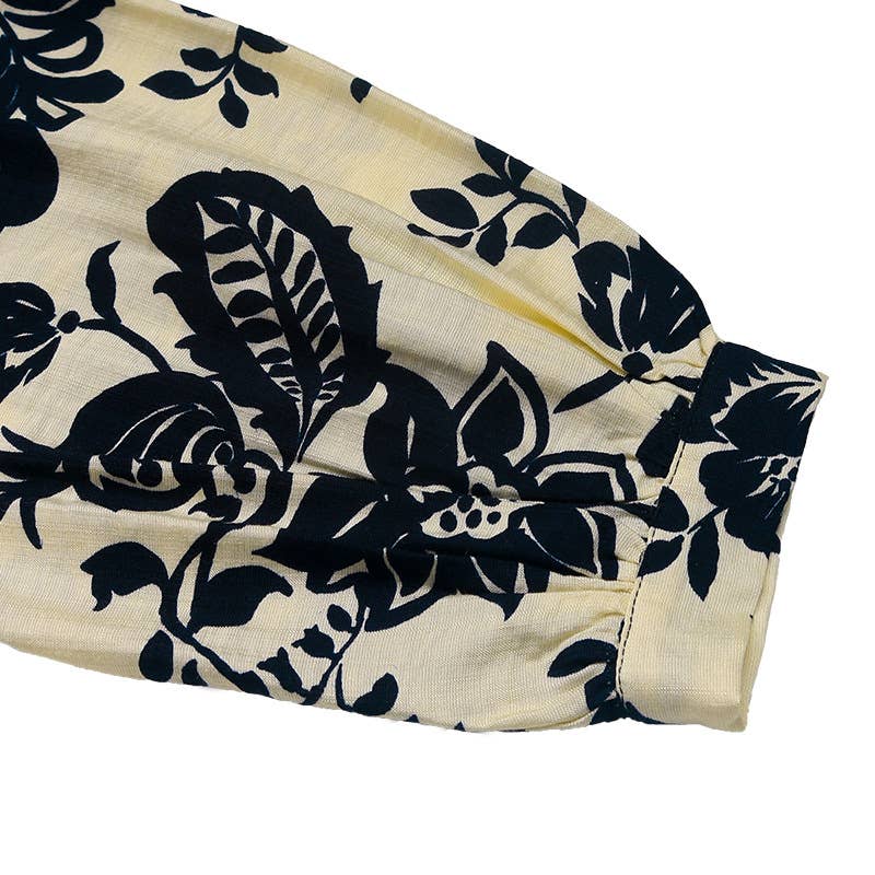 VINTAGE PRINTED STAND COLLAR STYLE ELEGANT SHIRT