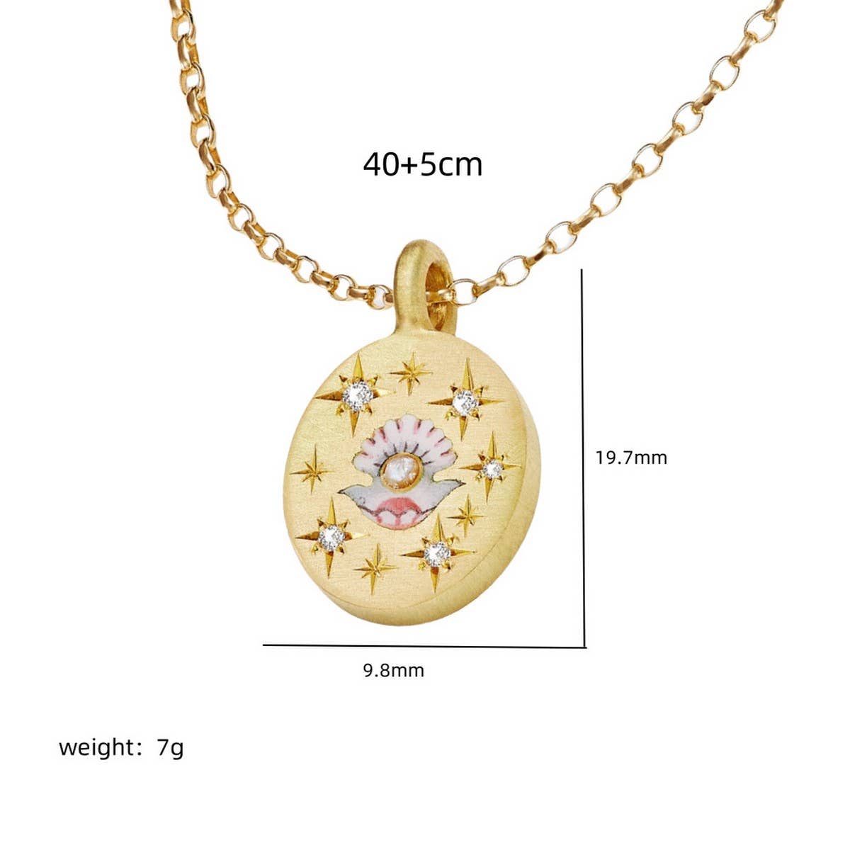 Stainless Steel Flower Heart Pendant Necklace_CWMM5538