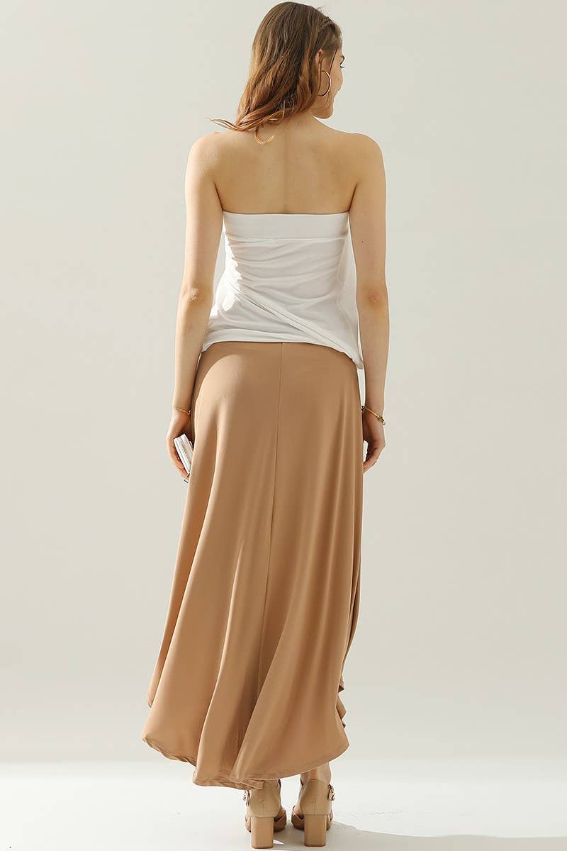 CWBLS127_OVERLAP HI-LOW MAXI SKIRT WITH FLARE SHAPE