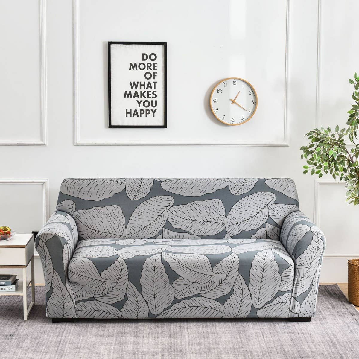 Printed Milk Silk Sofa Cover, Stretch & Full Fit_CWMM8325