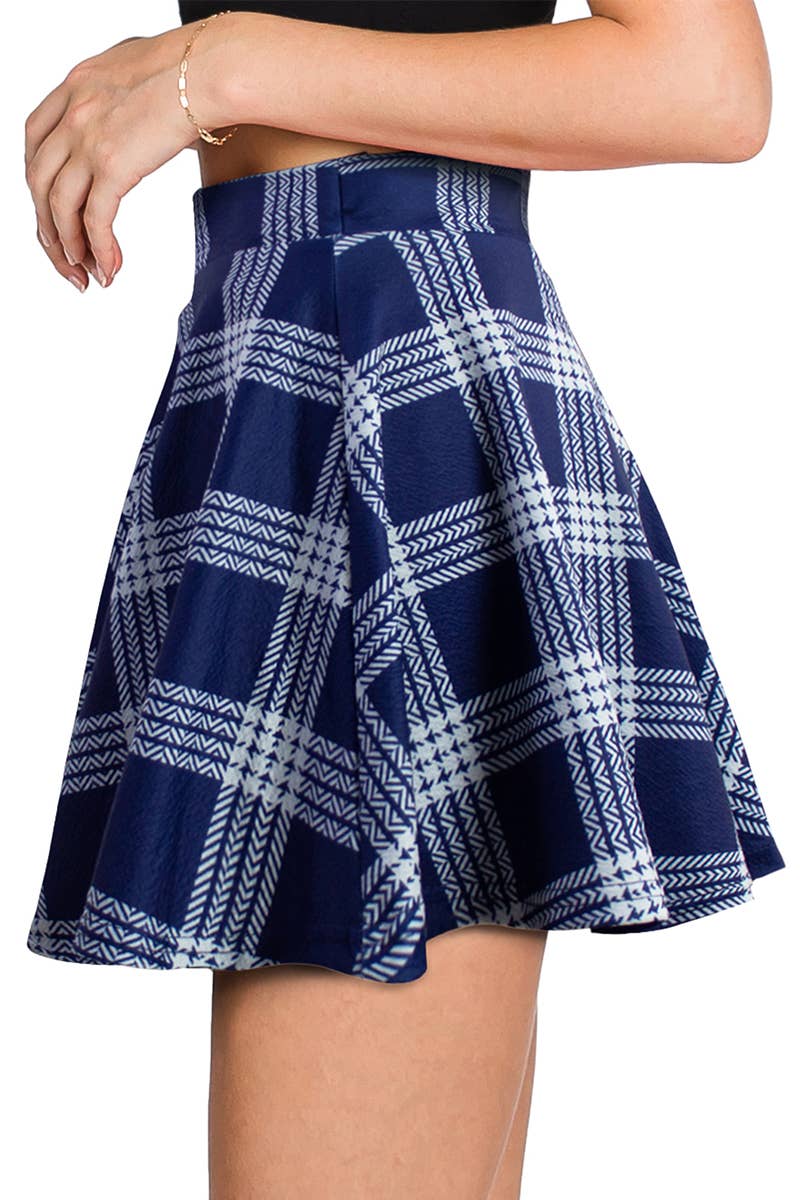 CWBSS105_High Waisted Skirt Mini A-Line Flared Skater Skirt