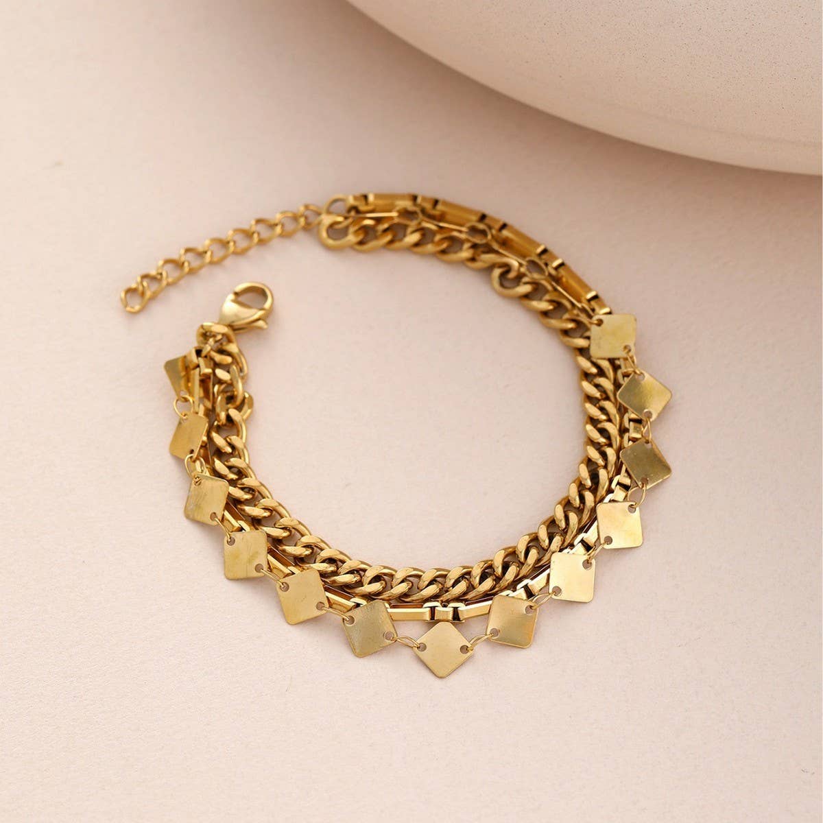 MULTI-LAYER DIAMOND GOLD-PLATED NON-FADING NECKLACE