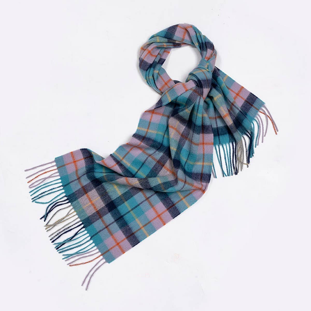100% Wool Plaid Scarf Red Check Winter Warmth_CWASC2325