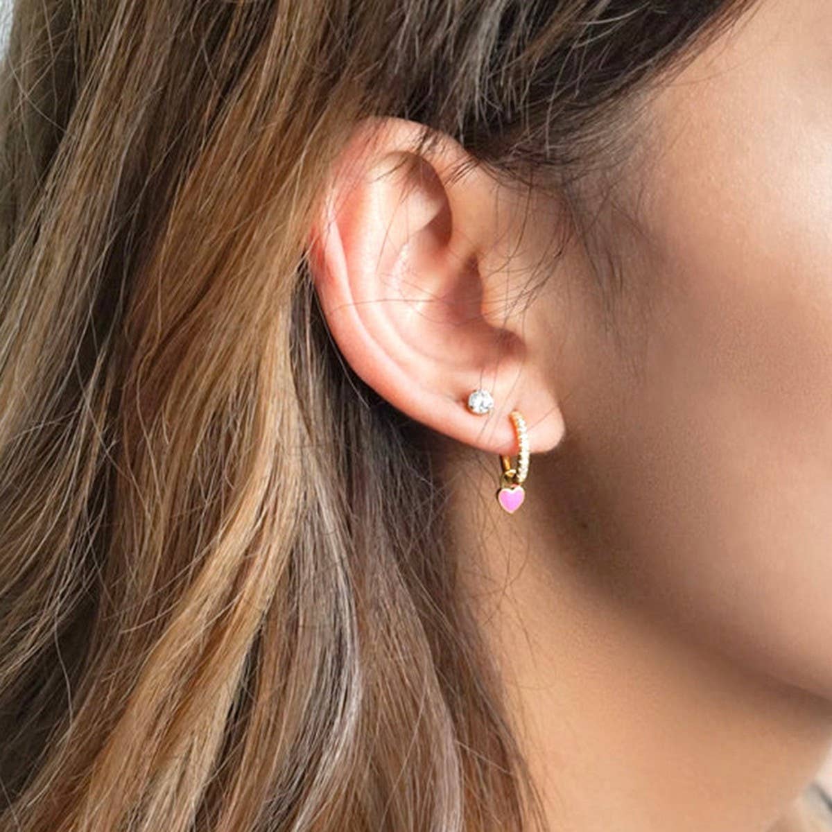 NEW SIMPLE MULTI-COLOR LOVE GEOMETRIC EARRINGS