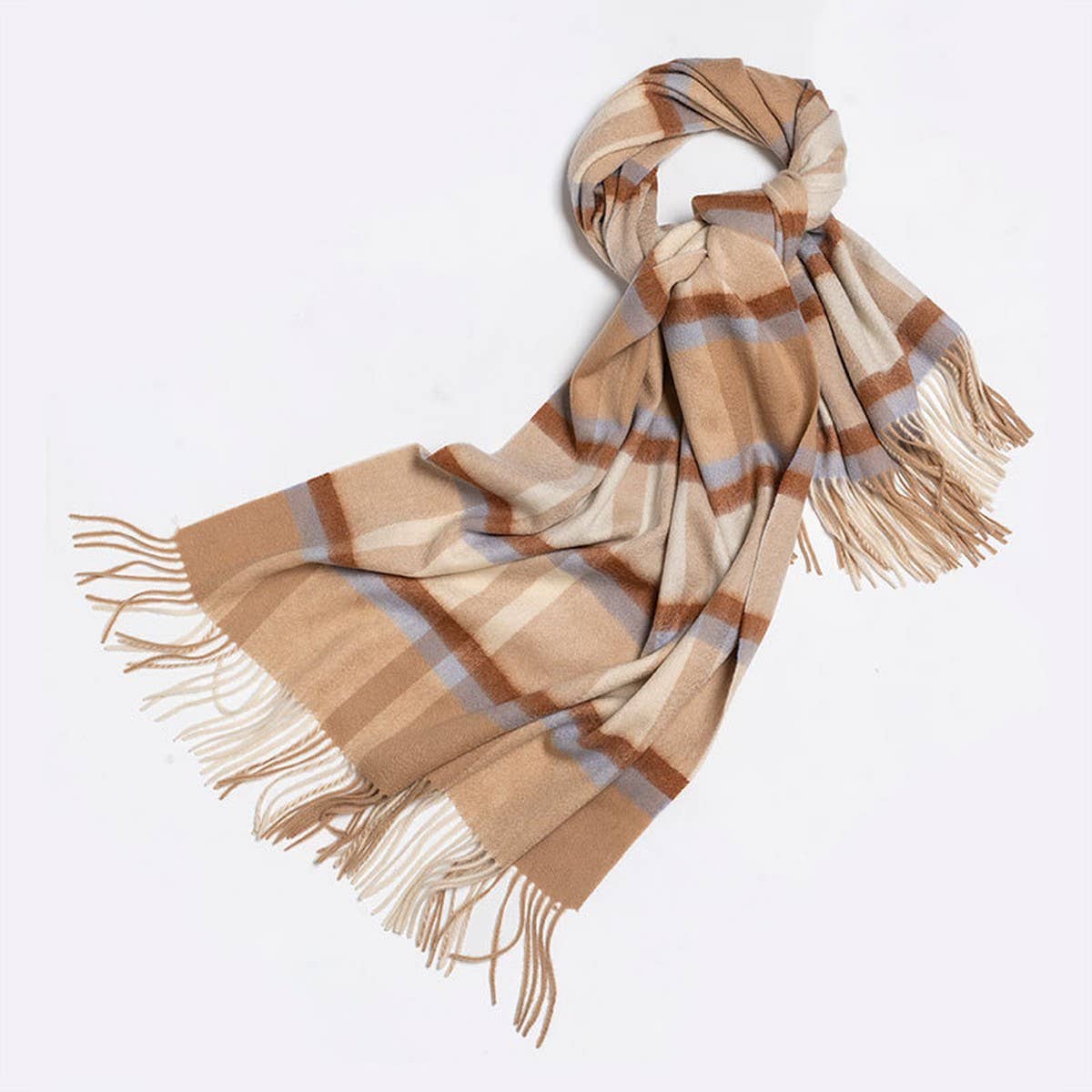 Plaid Scarf Women's Reversible Large Warm Shawl_CWASC2378