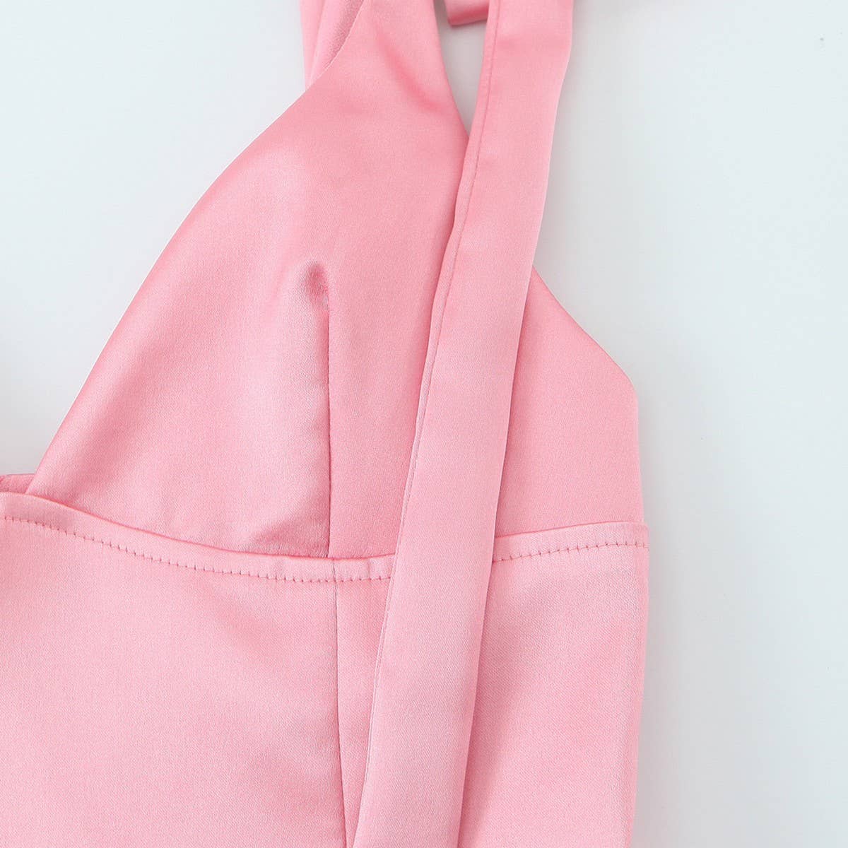 Sweet Style Satin Cami Top with Bow Detail