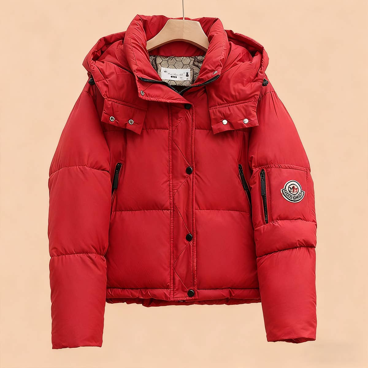 Standing collar and hat thick warm padded jacket