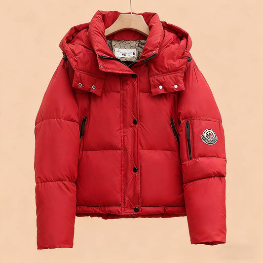 Standing collar and hat thick warm padded jacket