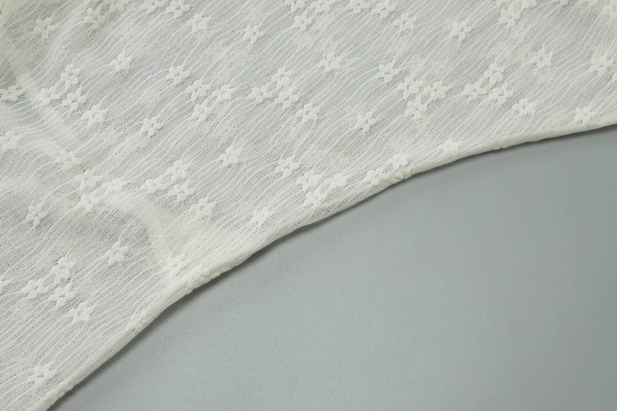 Lace slightly sheer off-the-neck backless dress