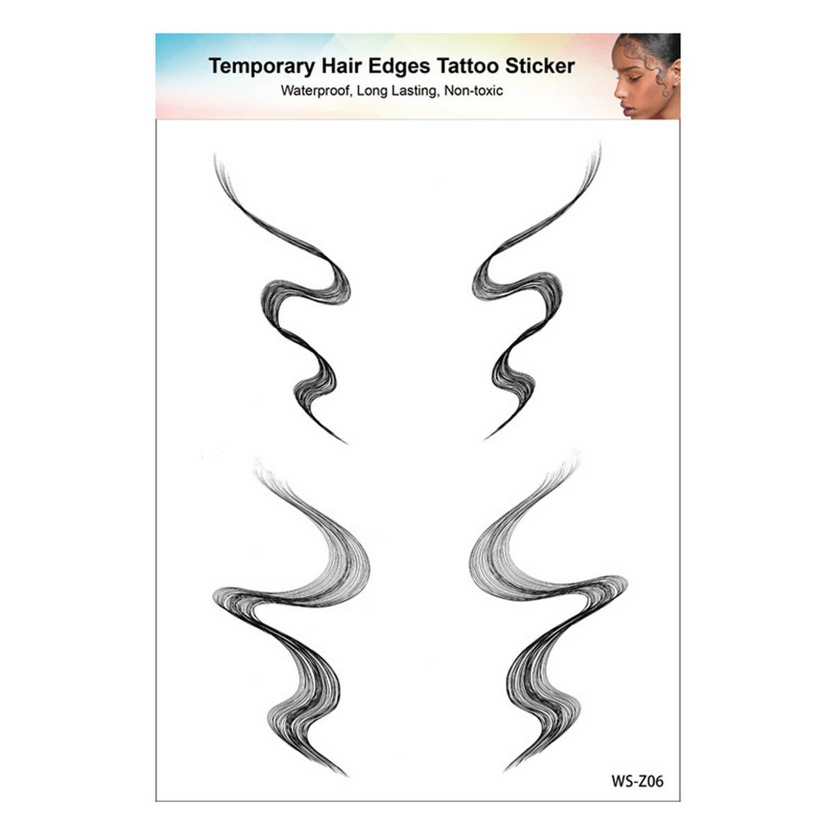 Baby Hairline Tattoo Stickers for Forehead Bangs_CWMM8336