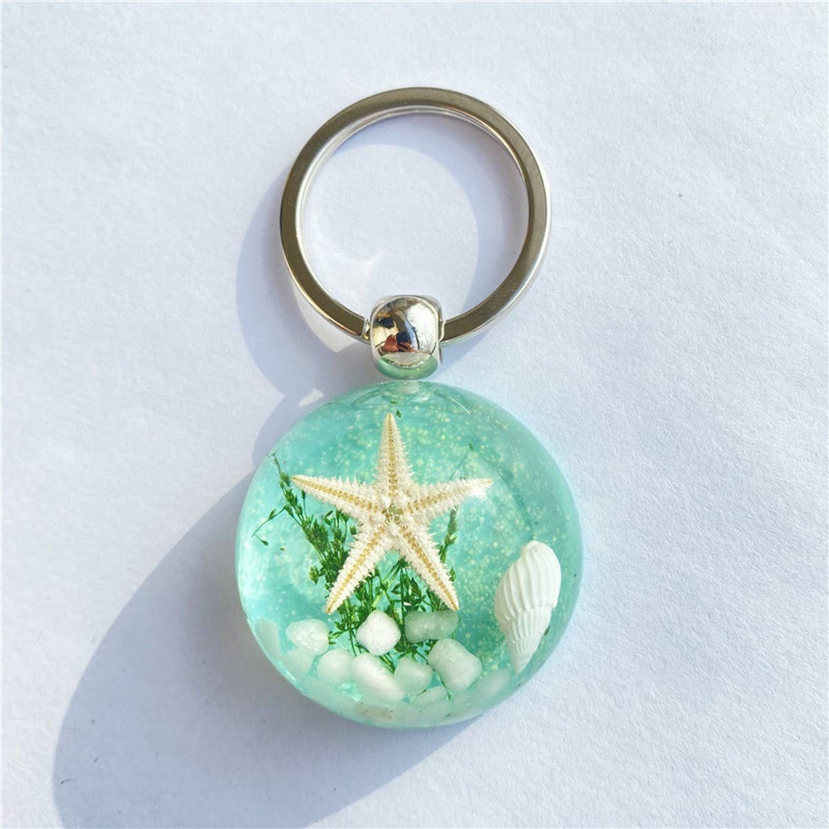 NEW CARTOON STARFISH AMBER KEYCHAIN PENDANT
