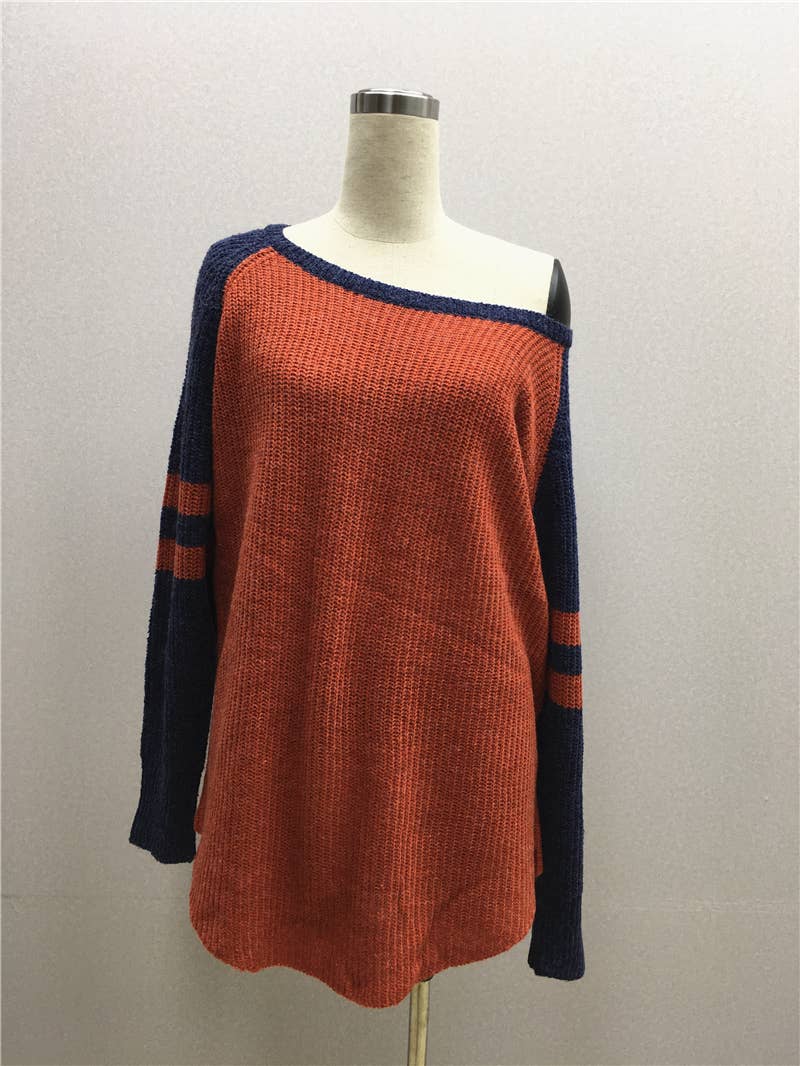 ALL-IN-ONE LONG LOOSE SOLID PULLOVER SWEATER