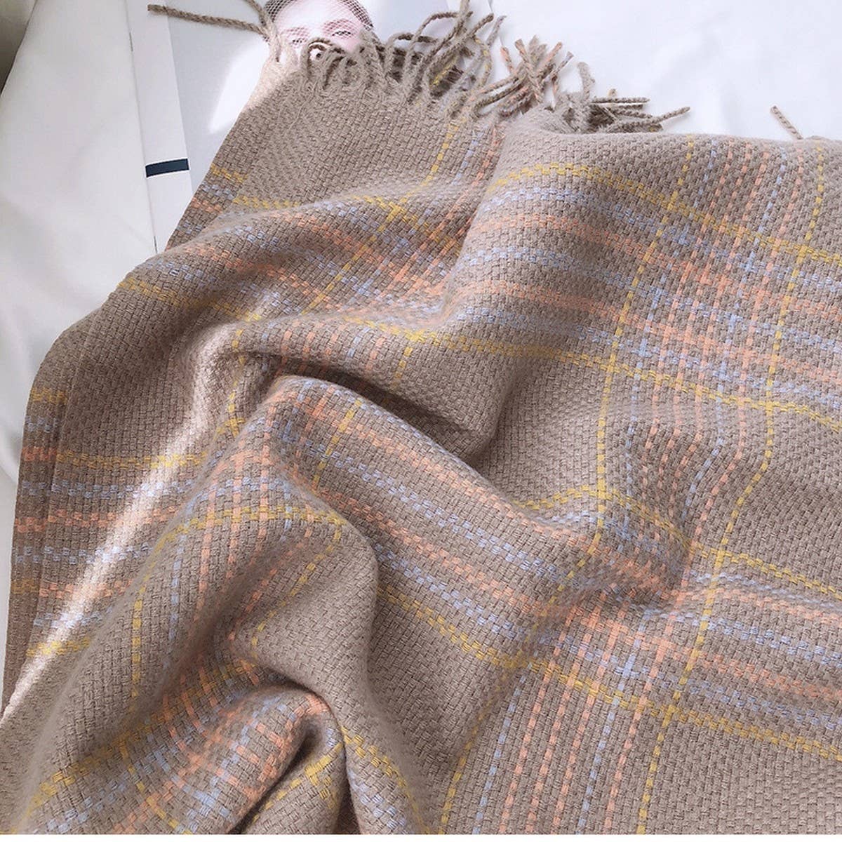 Plaid Faux Cashmere Scarf ??Thick Warm Winter Wrap_CWASC1453