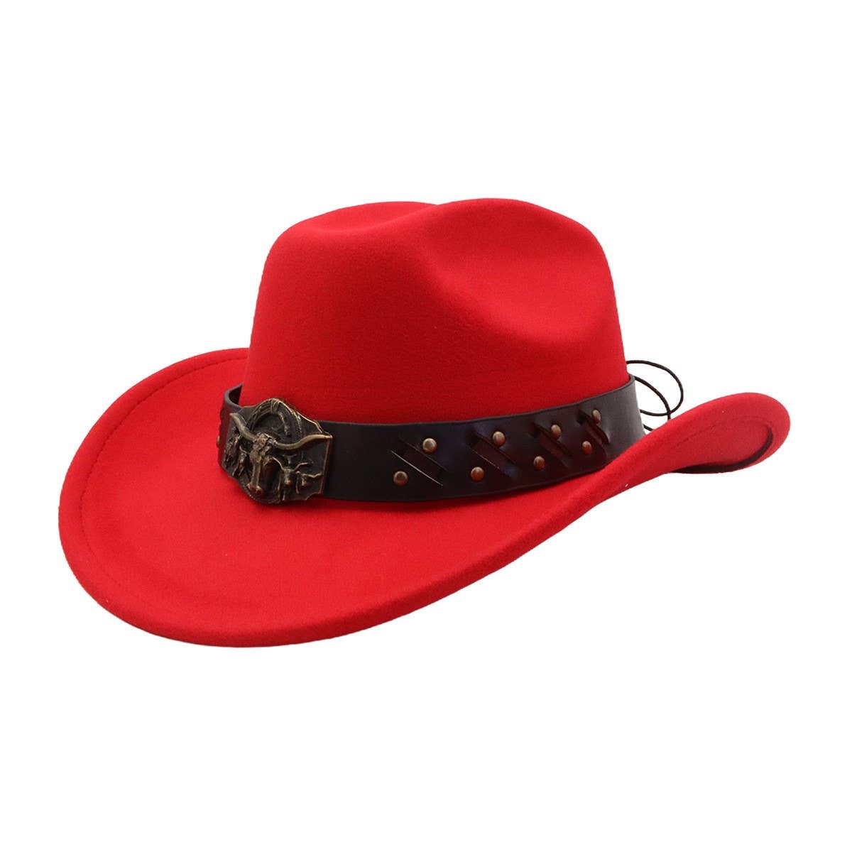 New Western Wool Fedora Hat with Ethnic Design_CWAH04499