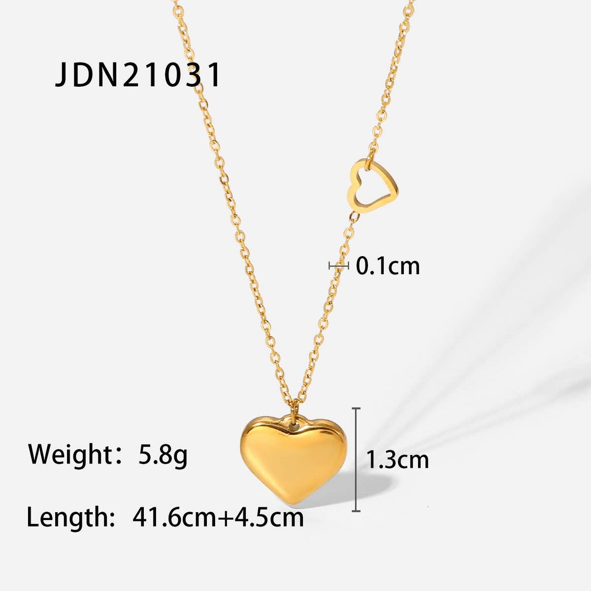 FRENCH SIMPLE DOUBLE HEART PENDANT NECKLACE