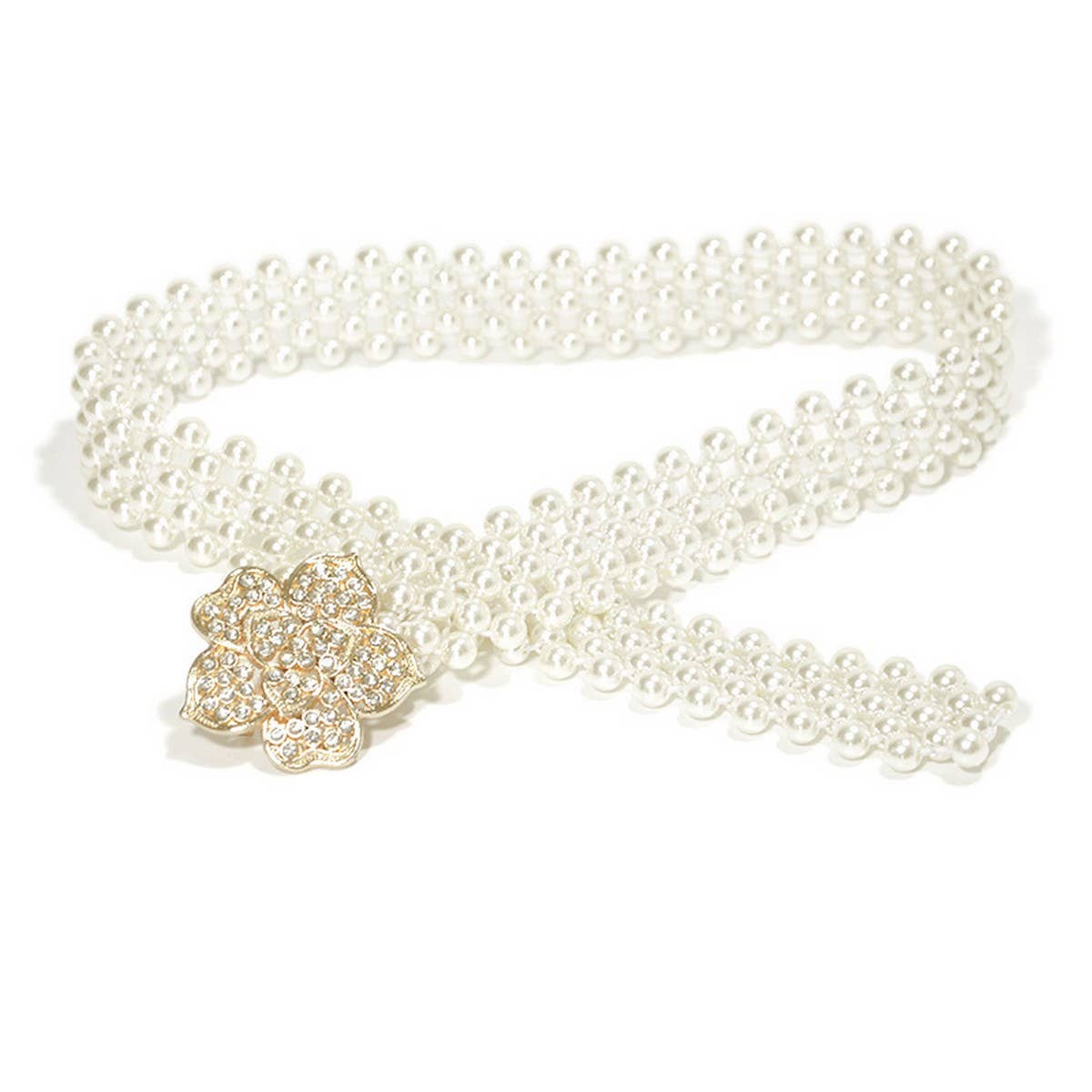 CASUAL WOMEN'S STRETCH COTTON PEARL WAIST CHAIN_CWABE0512