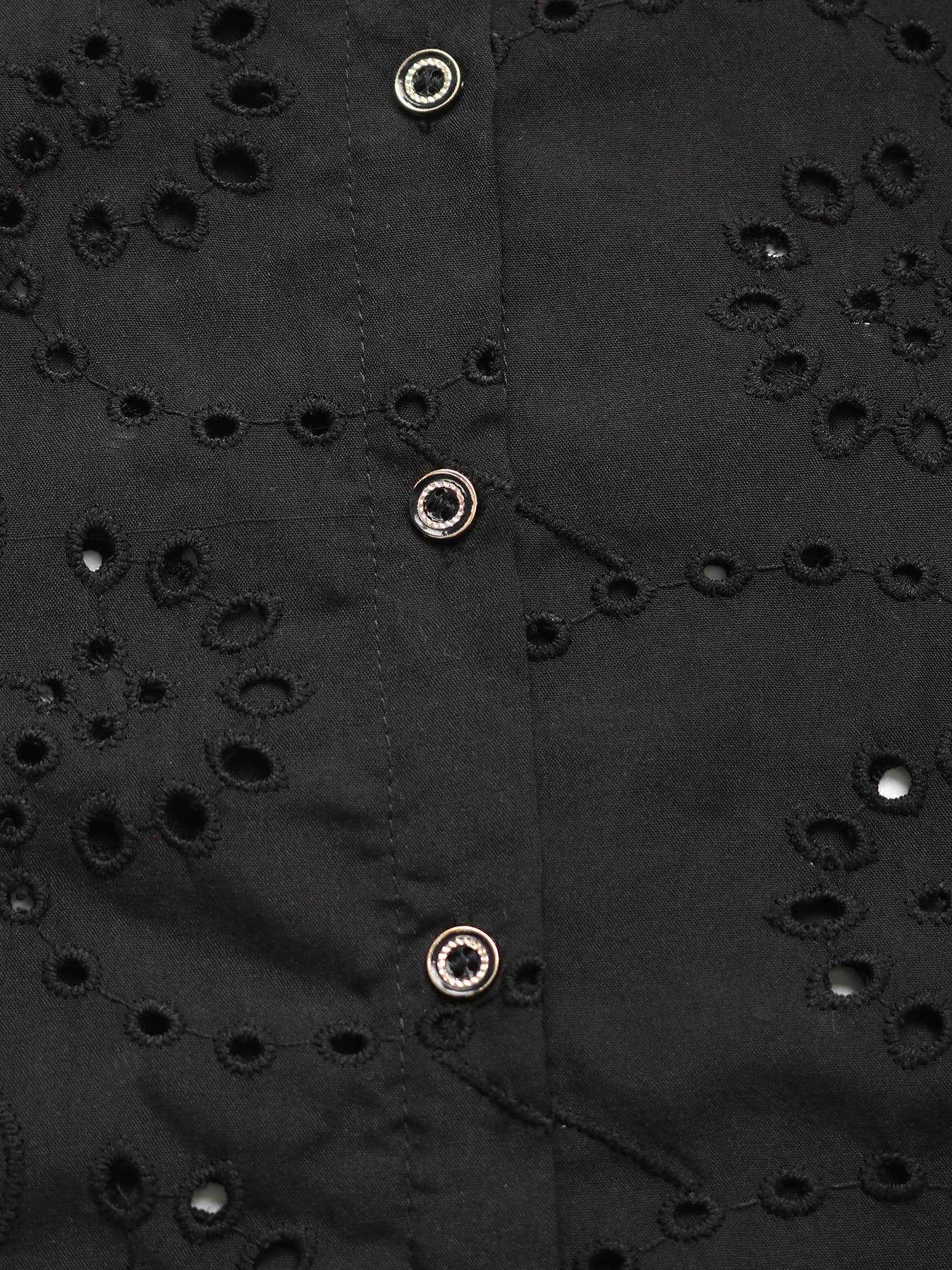 Solid-color,elegant and hollowed-out lace shirt