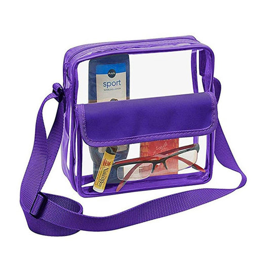 Colorful transparent pvc crossbody bag
