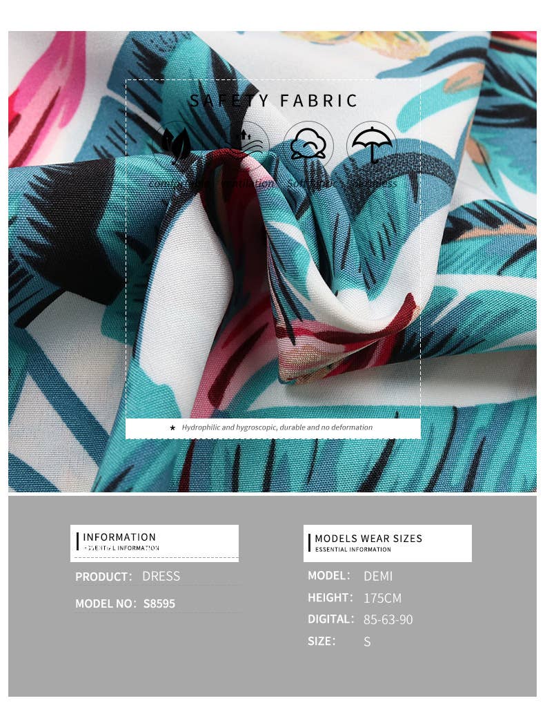 Plant printed camisole dress_CWDMD1508