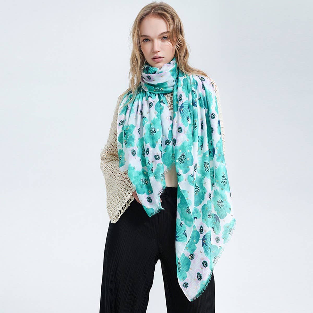 Satin Silk Scarf ? Colorful Sun Protection Shawl