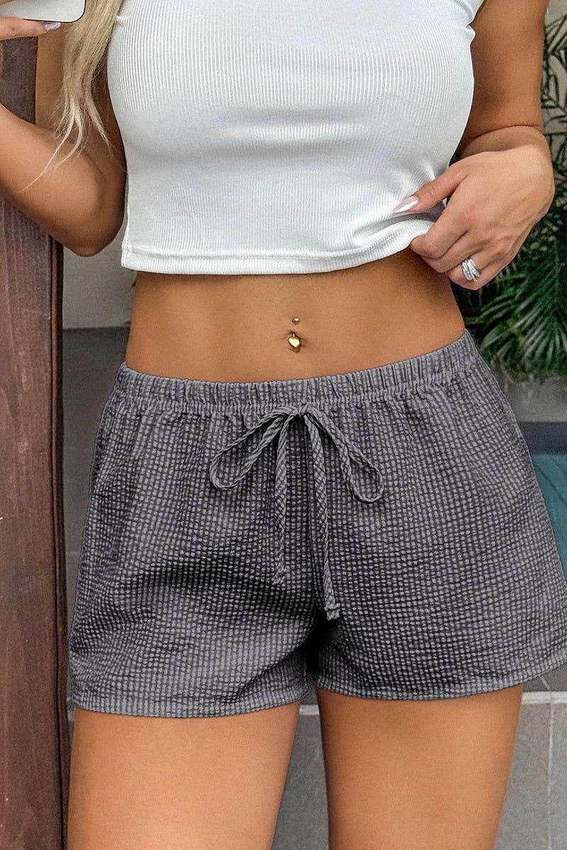 CWBSP00627_CASUAL STRIPED TIE WAIST SHORTS