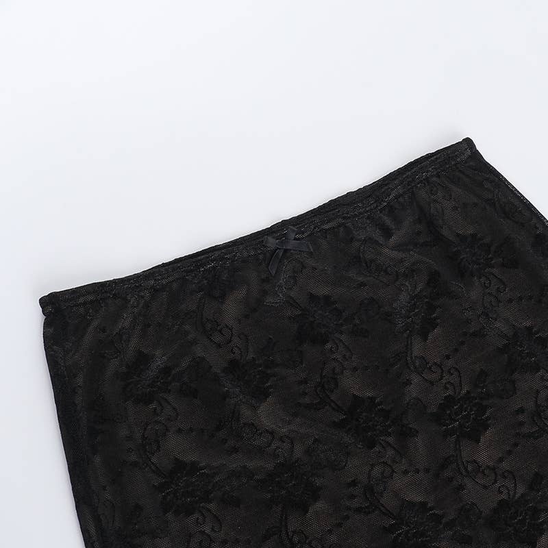 Sexy Lace Tank Top & Fitted Skirt Set