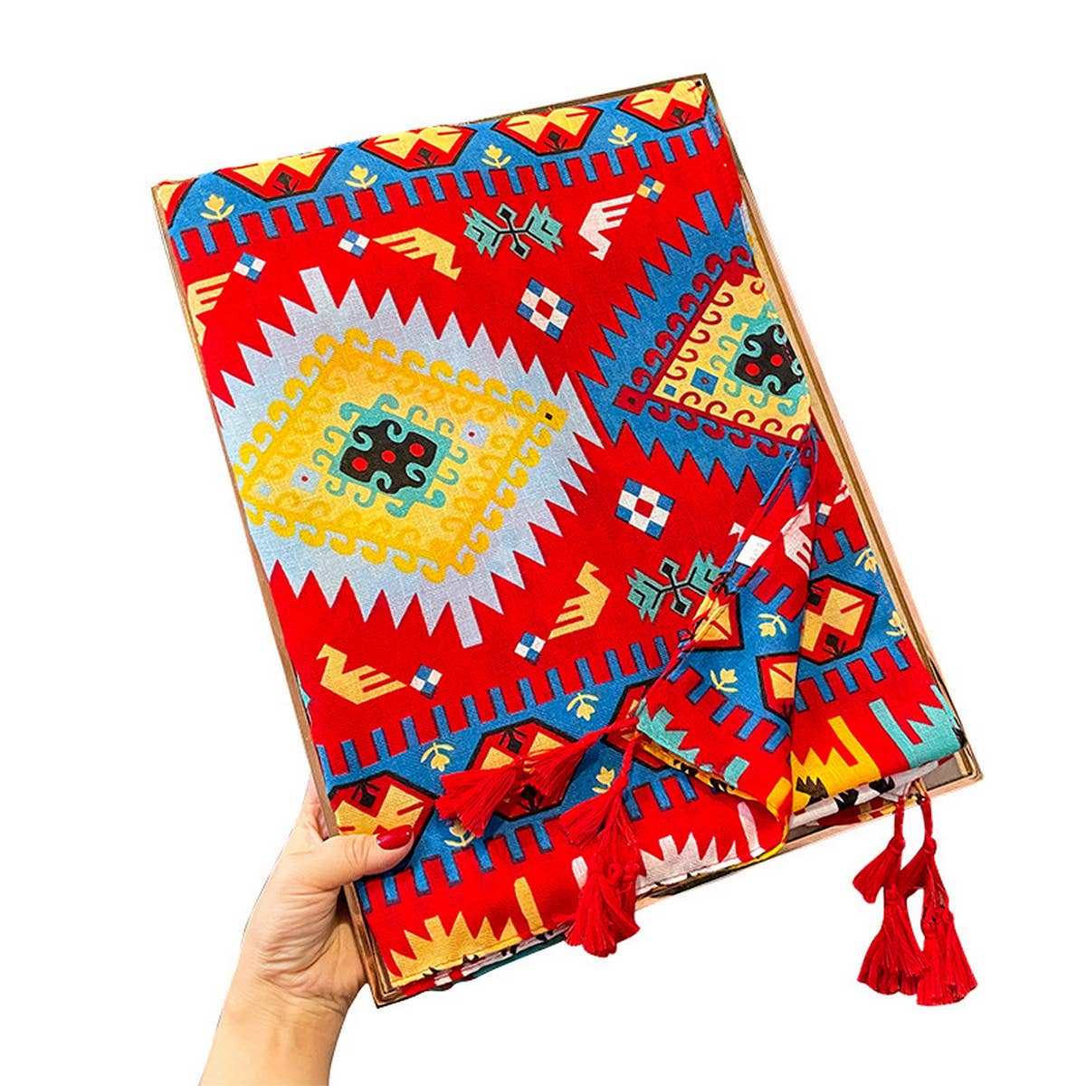 STYLISH GEOMETRIC PATTERN SQUARE SCARF_CWASC0617