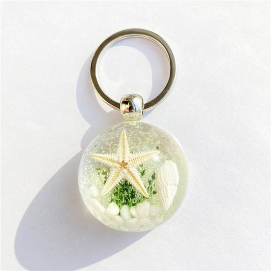 NEW CARTOON STARFISH AMBER KEYCHAIN PENDANT