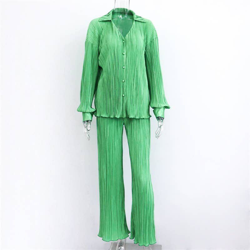 SINGLE-BREASTED PANTS AND LONG-SLEEVED TWO-PIECE