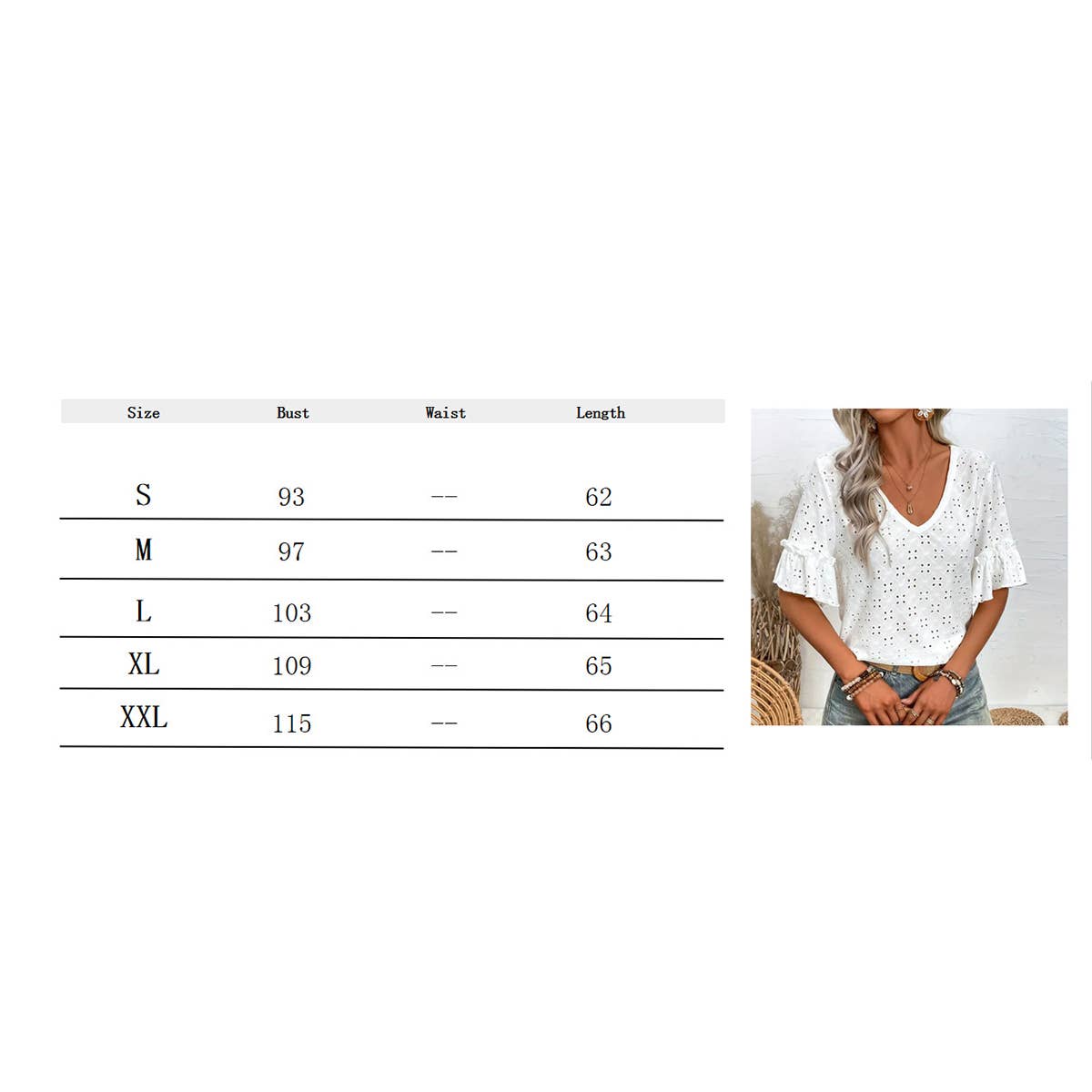 Knitted embroidered hollowed-out flanged top