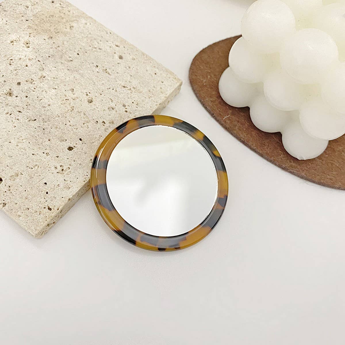Simple Acetate Compact Mirror Travel Makeup Mirror