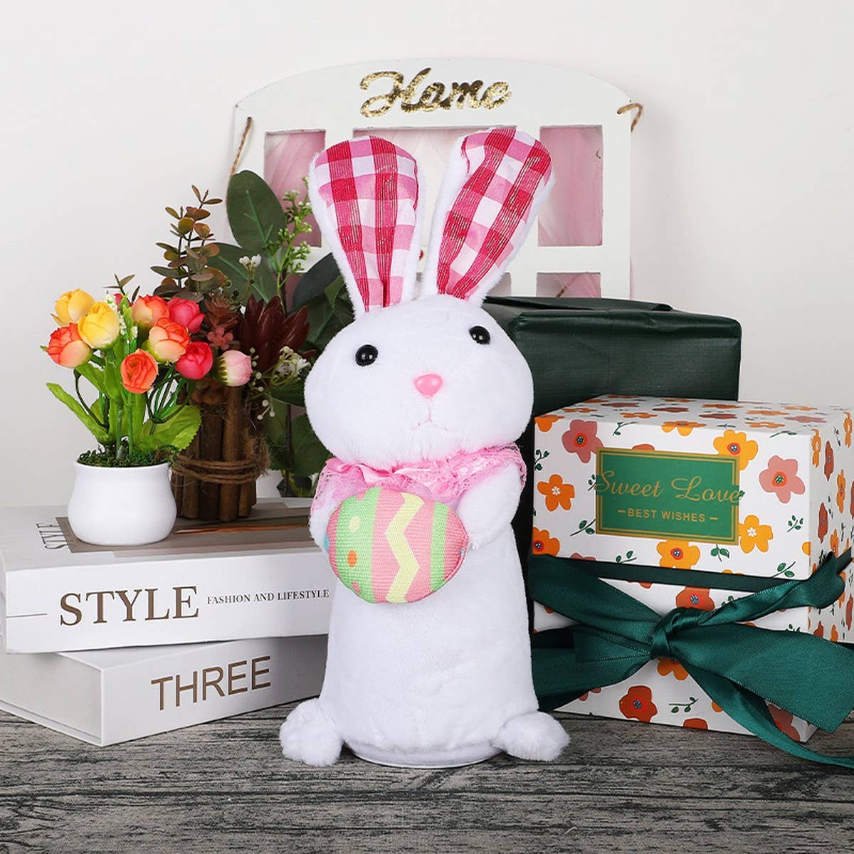 EASTER LIGHTED BUNNY DOLL BUNNY ORNAMENTS