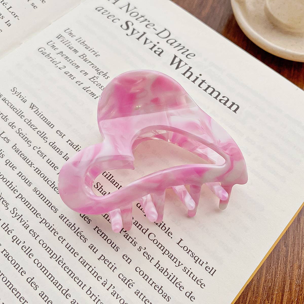Sweet Heart Hair Claw, Chic Acetate Bun Clip_CWAHA0733