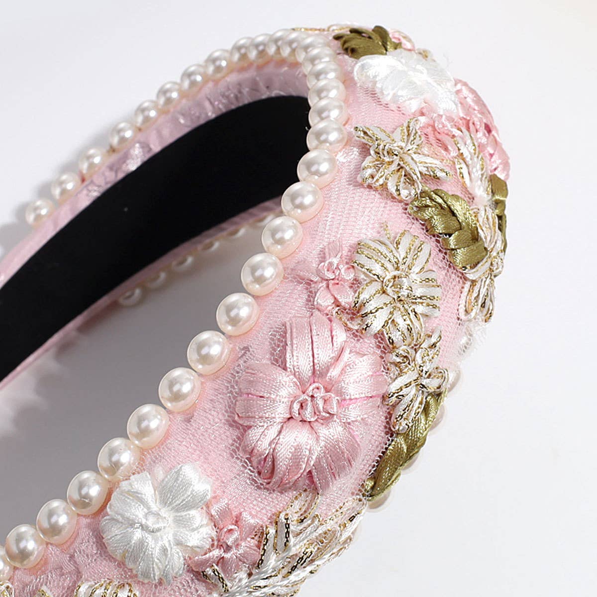 VERSATILE SPONGE IMITATION PEARL FLOWER HEADBAND