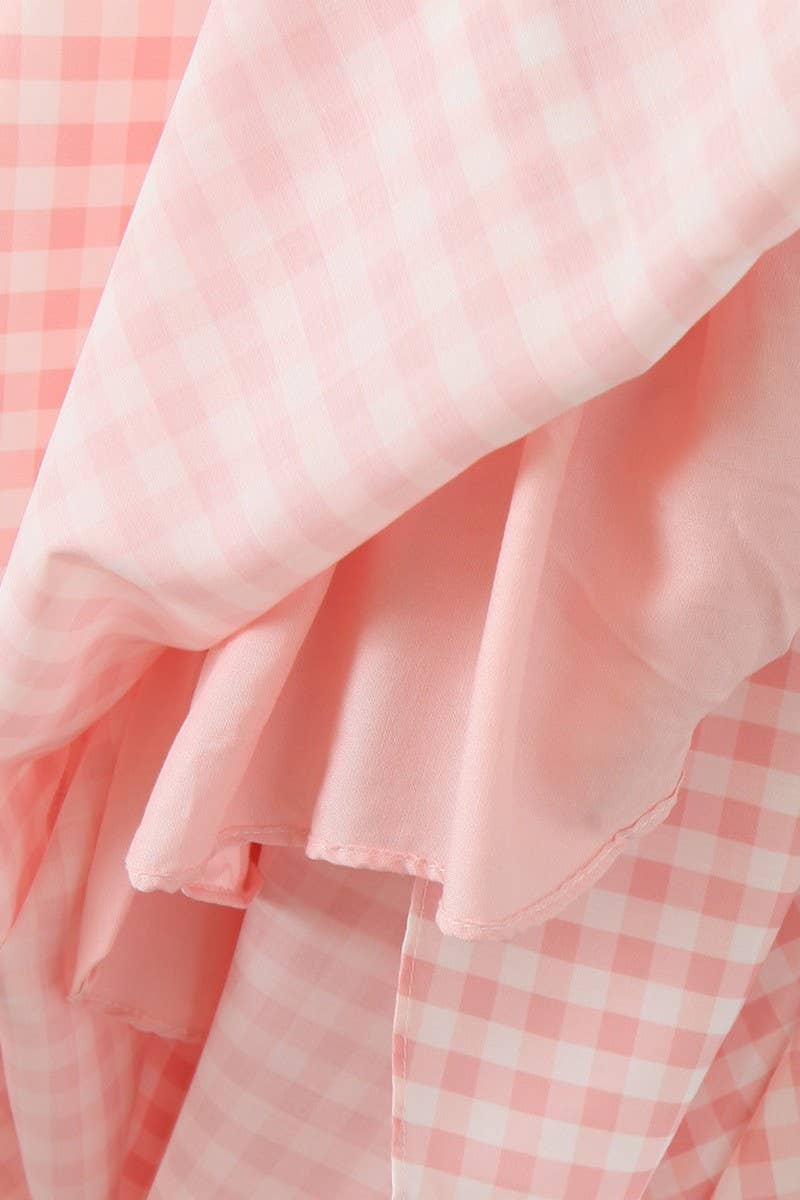 CWDMD4190_DEEP V-NECK PLAID HALTERNECK LONG DRESS