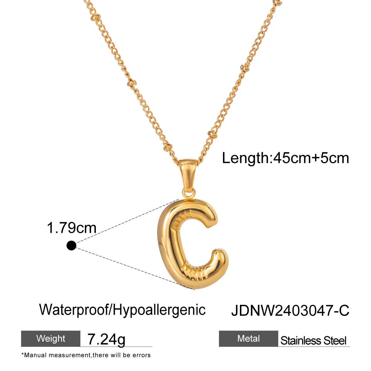 NICHE ALL-MATCH TEMPERAMENT GLOSSY LETTER NECKLACE_CWAJE1893