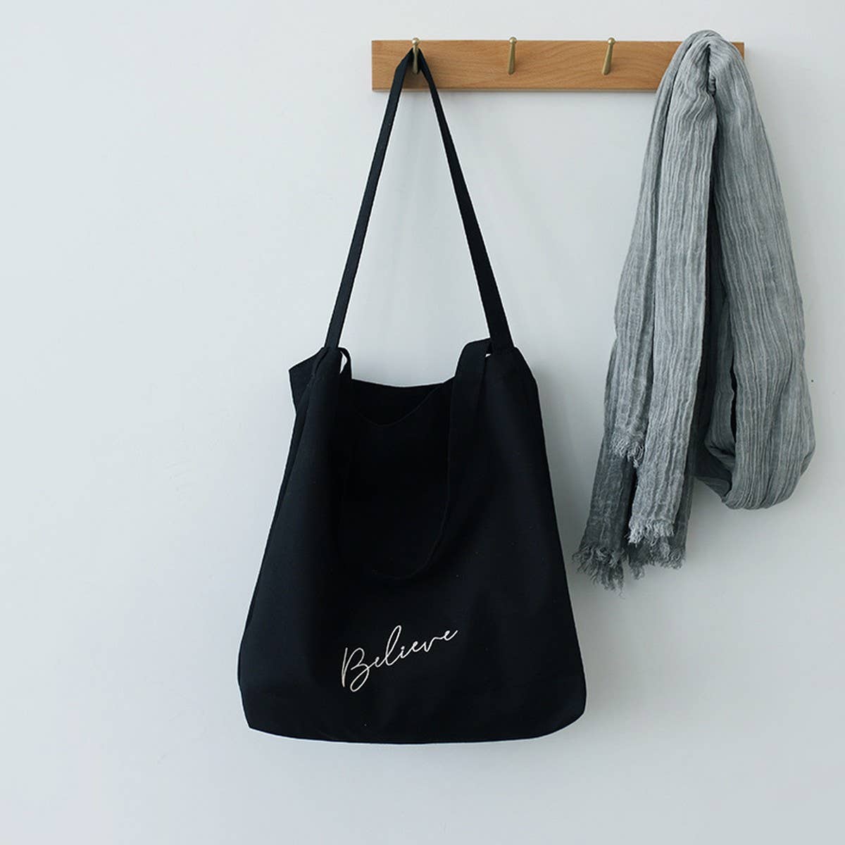 Embroidered Canvas Tote Bag for Women, Large Size_CWAB5625