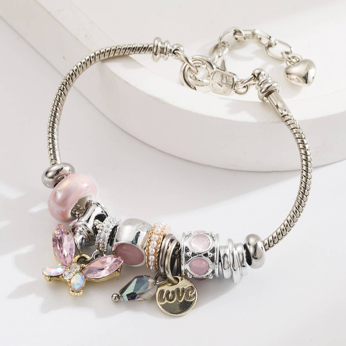 Adjustable Owl & Butterfly Charm Couple Bracelet_CWMM8482
