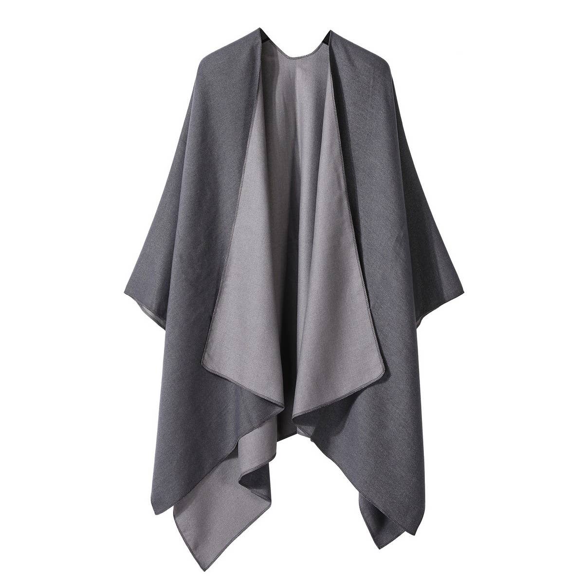 SOLID COLOR DOUBLE-SIDED CAPE SHAWL OUTER CAPE_CWASC2131