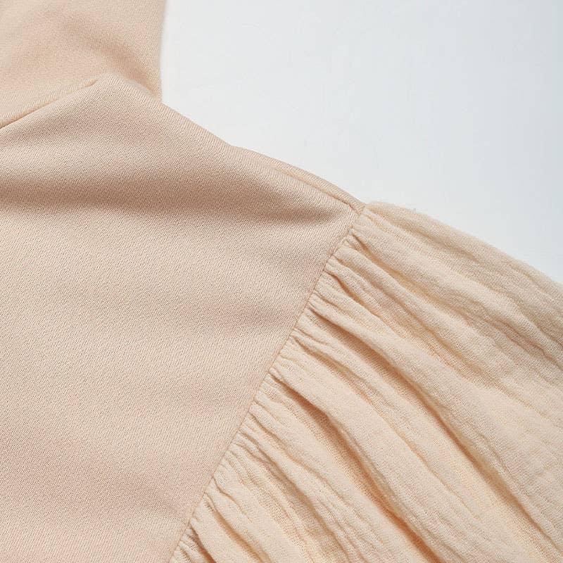 HOODIE SPLICED WITH PUFFED CUFF HOODIE