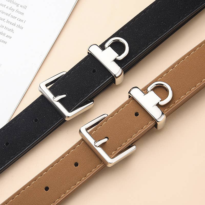 High-end pu matte velvet versatile and retro belt