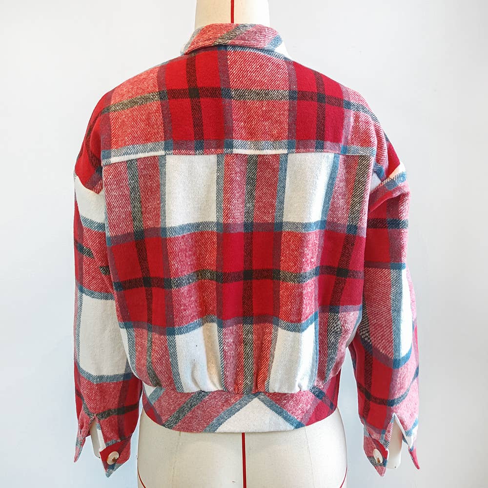 SINGLE BREASTED PLAID COAT WITH LAPEL