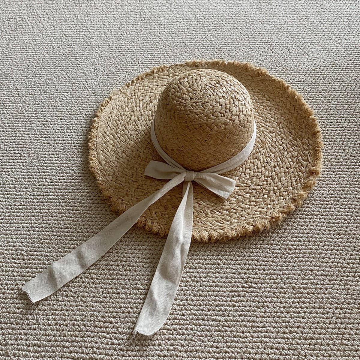 Summer Literary Fur-edged Sun Hat_CWAH3396