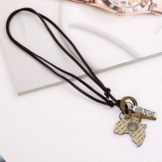 SIMPLE CREATIVE ADJUSTABLE COWHIDE NECKLACE_CWMM4595