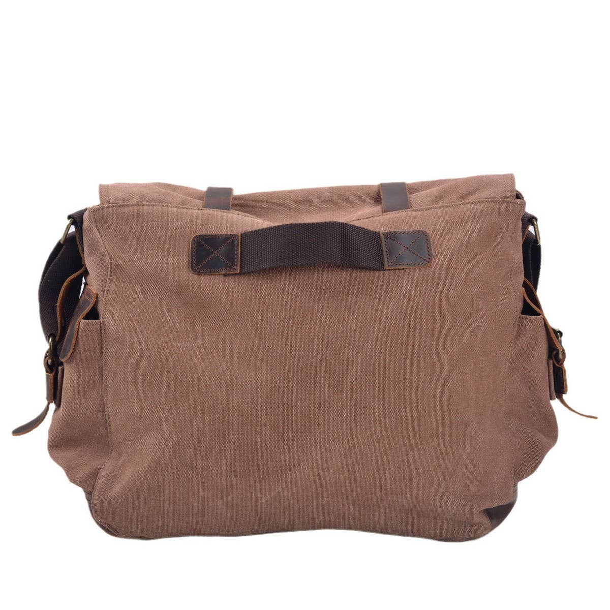 Vintage Canvas Leather Laptop Satchel for Men_CWAB5567