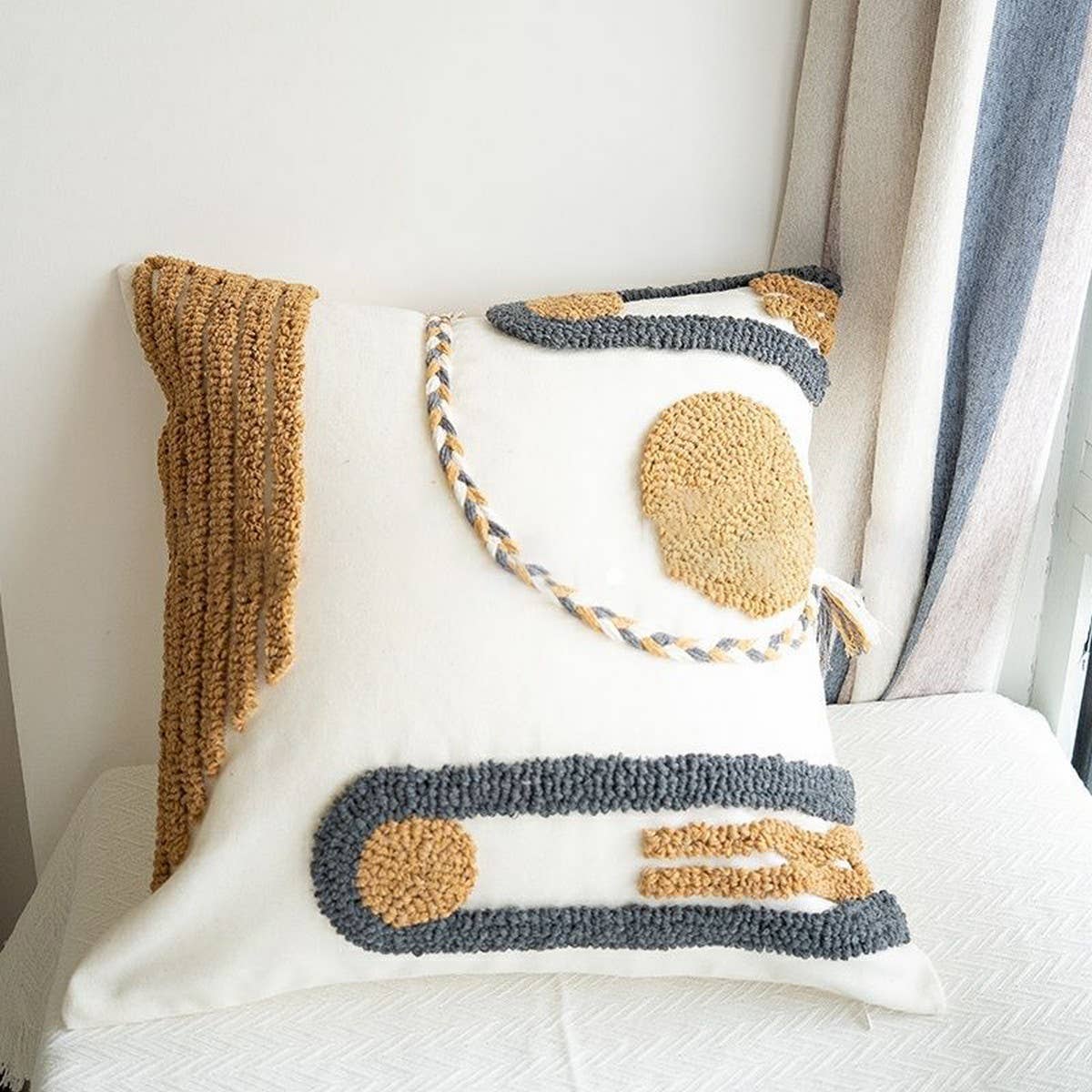 Cotton Linen Pillow Cover for Living Room Sofa &Bed