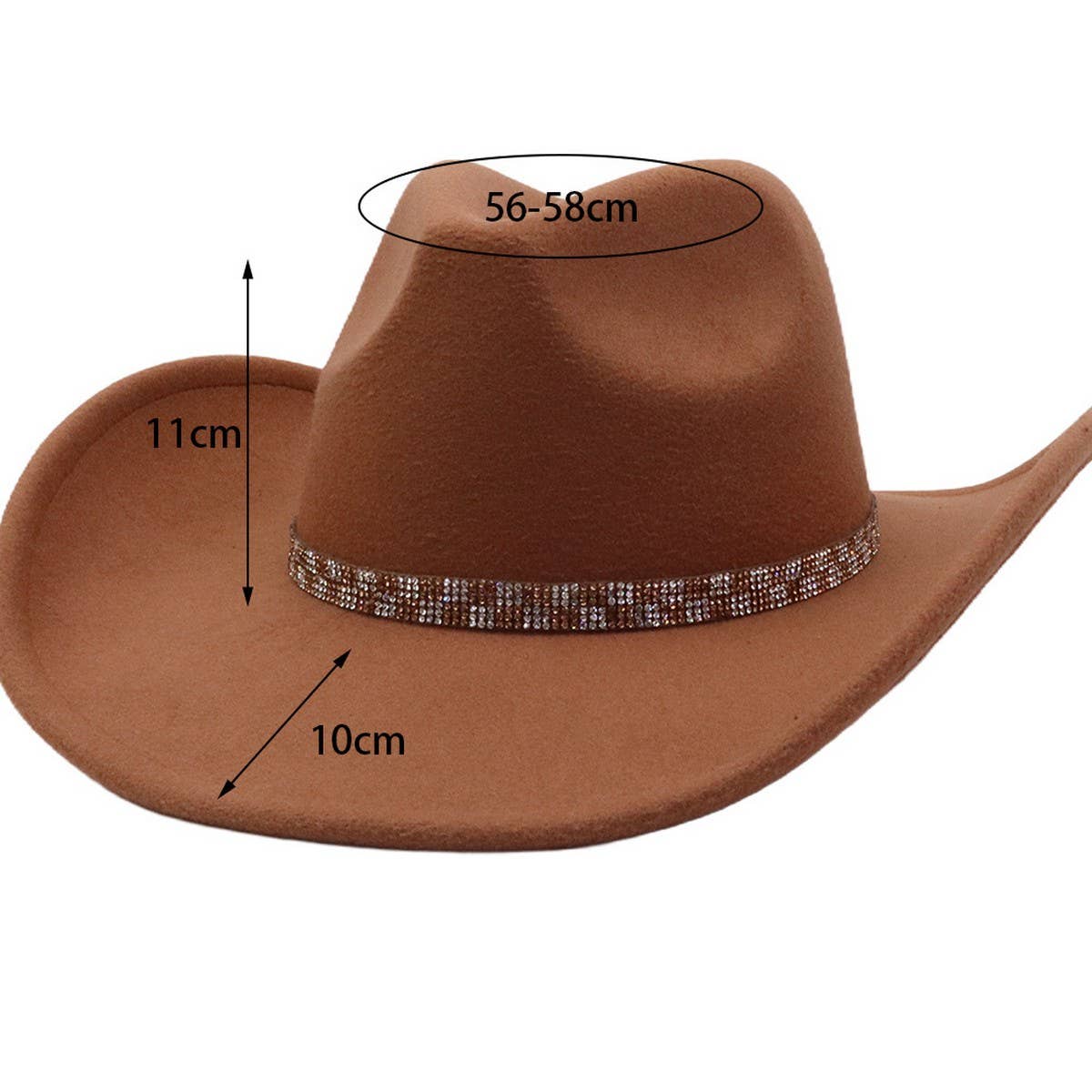 Western Ethnic  Felt Cowboy Fedora Hat_CWAH04408