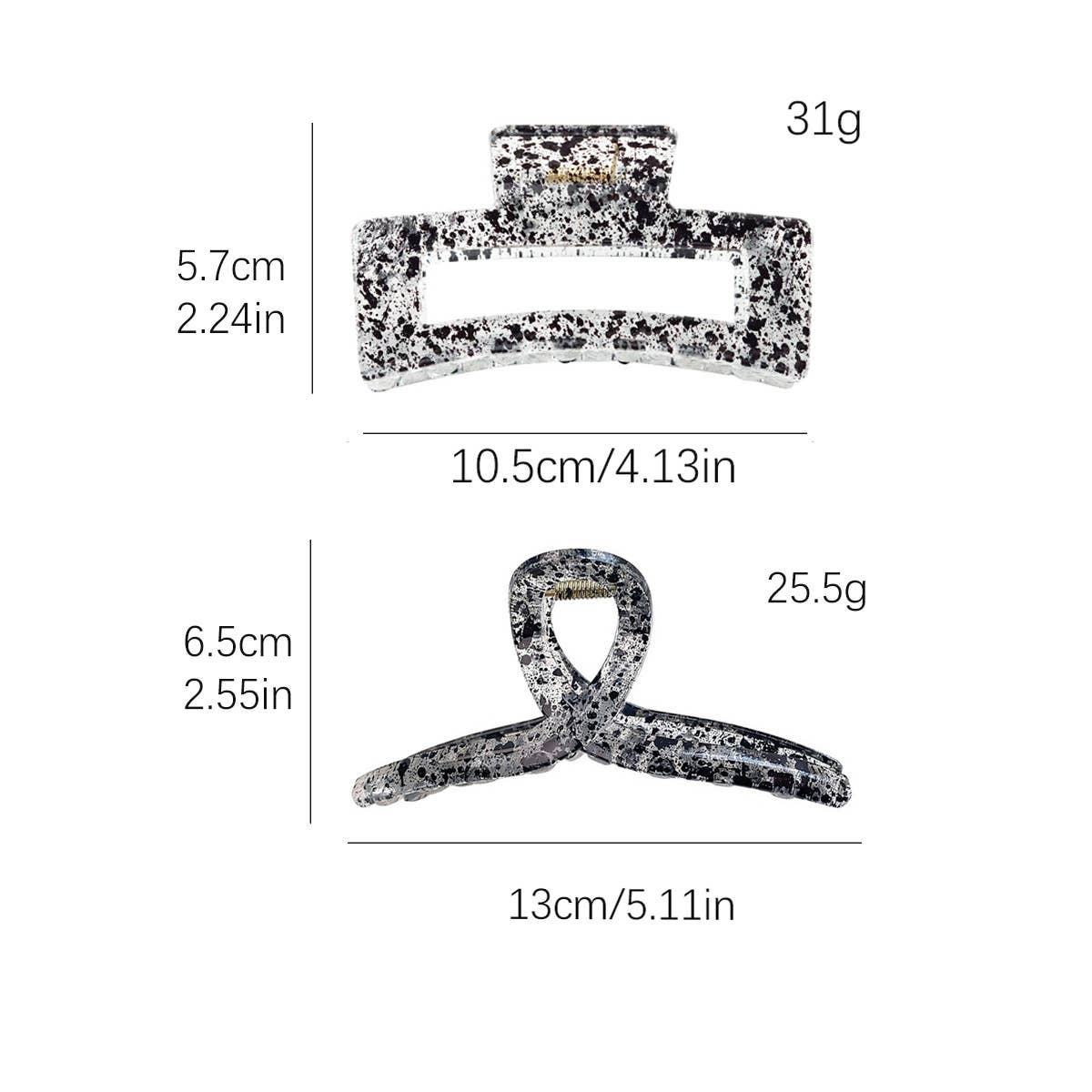 Hollowed-out retro ink dot clipper hair clips