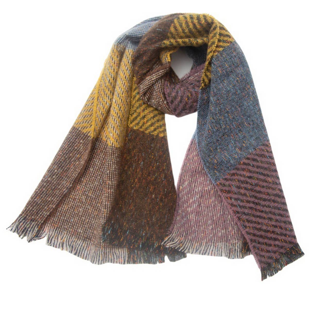 Large Plaid Scarf ? Unisex Winter Wrap Shawl